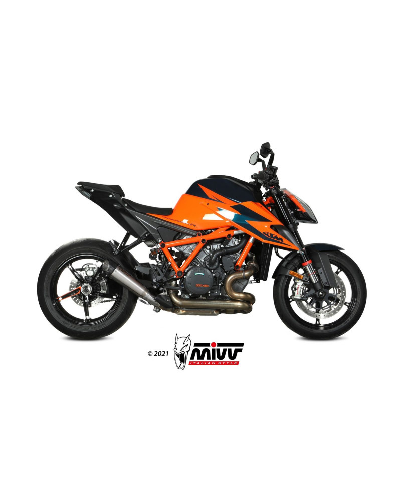 Slip-On Mivv X-M5 Euro5 titanium exhaust for KTM 1290 SUPERDUKE 2020 - 2023