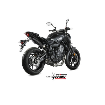 Full system Mivv Delta Race Black Euro5 black stainless steel exhaust for Yamaha MT-07 / FZ-07 2021 - 2023