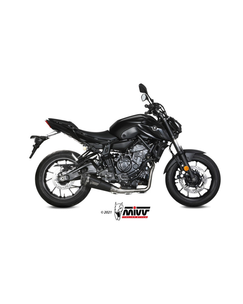 Full system Mivv Delta Race Black Euro5 black stainless steel exhaust for Yamaha MT-07 / FZ-07 2021 - 2023