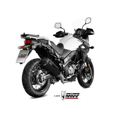 Slip-On Mivv Speed ​​Edge Black stainless steel exhaust black for Benelli TRK 502 X 2018-2023