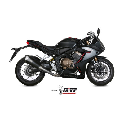 Full system Mivv Delta Race Black Euro4/5 black stainless steel exhaust for Honda CBR650R / CB650R 2019-2023