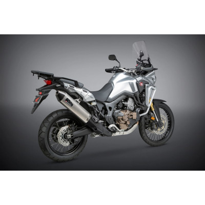 AFRICA TWIN 16-19 YOSHIMURA RS-4 STAINLESS SLIP-ON EXHAUST, W/ STAINLESS MUFFLER