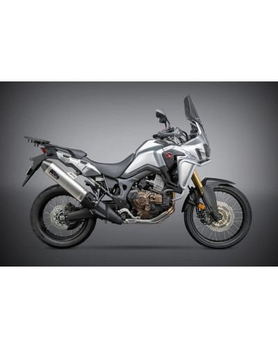 AFRICA TWIN 16-19 YOSHIMURA RS-4 STAINLESS SLIP-ON EXHAUST, W/ STAINLESS MUFFLER