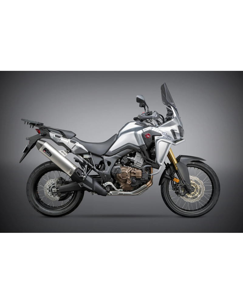 AFRICA TWIN 16-19 YOSHIMURA RS-4 STAINLESS SLIP-ON EXHAUST, W/ STAINLESS MUFFLER