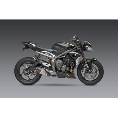 STREET TRIPLE 18-23 YOSHIMURA AT2 STAINLESS SLIP-ON EXHAUST, W/ STAINLESS MUFFLER