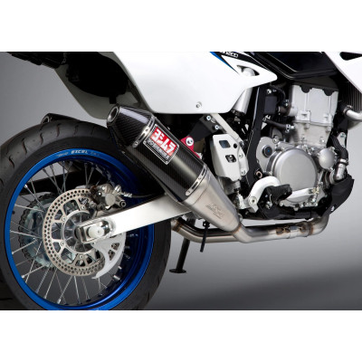 DR-Z400S/SM 00-23 YOSHIMURA RS-4 DUAL STAINLESS FULL EXHAUST, W/ CARBON FIBER MUFFLERS