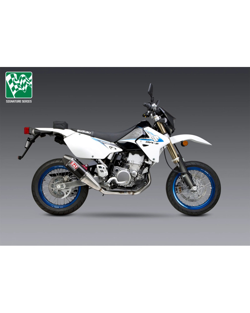 DR-Z400S/SM 00-23 YOSHIMURA RS-4 DUAL STAINLESS FULL EXHAUST, W/ CARBON FIBER MUFFLERS