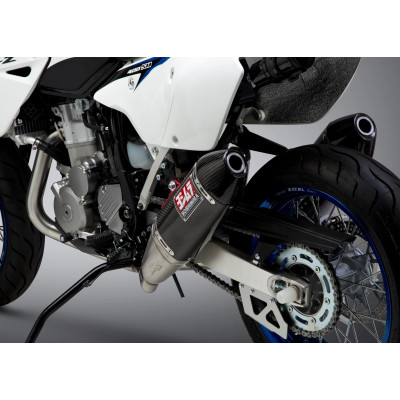 DR-Z400S/SM 00-23 YOSHIMURA RS-4 DUAL STAINLESS FULL EXHAUST, W/ CARBON FIBER MUFFLERS