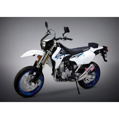 DR-Z400S/SM 00-23 YOSHIMURA RS-4 DUAL STAINLESS FULL EXHAUST, W/ CARBON FIBER MUFFLERS