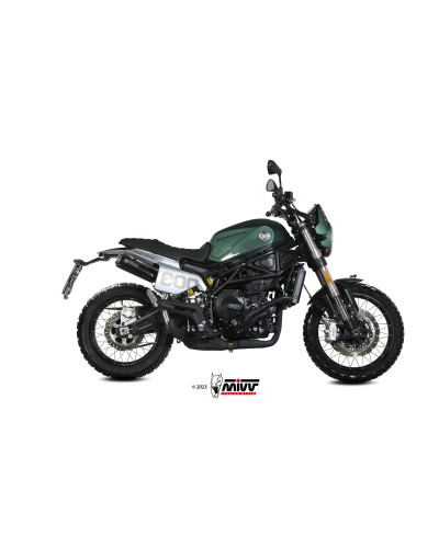 Full System Mivv X-M1 BLACK black inox drain Euro5 for Benelli Leoncino 800 Trail 2022-2023