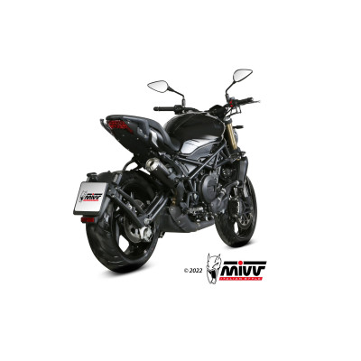 Slip-On Mivv X-M1 Euro4/5 inox nero exhaust for Benelli 752 S 2019-2023