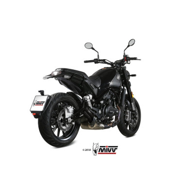 Slip-On Mivv Double Gun Euro4/5 inox nero exhaust for Benelli Leoncino 500 2017-2023