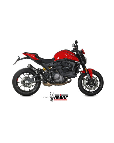 Terminale di scarico Mivv X-M5 Euro5 Inox nero per Ducati Monster 937 2021-2023