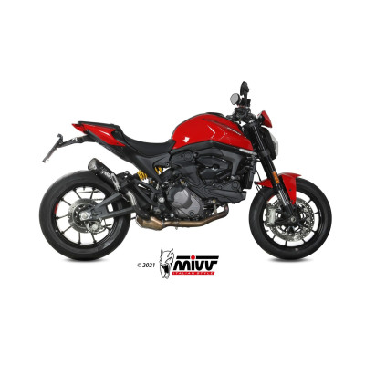 Terminale di scarico Mivv X-M5 Euro5 Inox nero per Ducati Monster 937 2021-2023