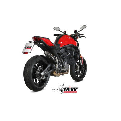 Terminale di scarico Mivv X-M5 Euro5 Inox nero per Ducati Monster 937 2021-2023