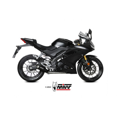 Scarico completo Mivv X-M1 BLACK inox nero Euro4/5 per Yamaha YZF R125 2019-2023