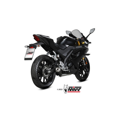 Full System Mivv X-M1 BLACK black inox drain Euro4/5 for Yamaha YZF R125 2019-2023