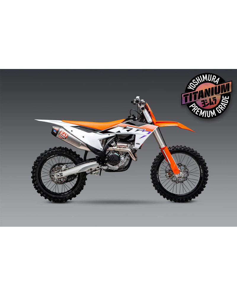 KTM 250/350SX-F / HUSQVARNA FC250/350 23-24 YOSHIMURA RS-12 TITANIUM FULL EXHAUST, W/ TITANIUM MUFFLER