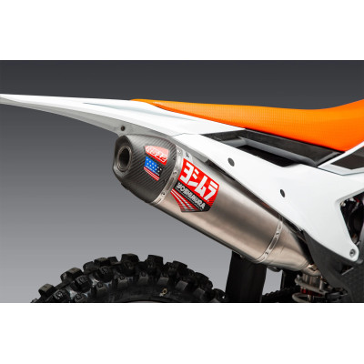 KTM 250/350SX-F / HUSQVARNA FC250/350 23-24 YOSHIMURA RS-12 TITANIUM FULL EXHAUST, W/ TITANIUM MUFFLER