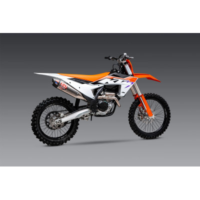 KTM 250/350SX-F / HUSQVARNA FC250/350 23-24 YOSHIMURA RS-12 TITANIUM FULL EXHAUST, W/ TITANIUM MUFFLER