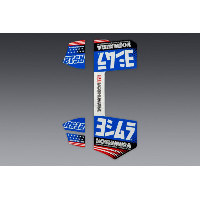 Kit di adesivi (4 PCS) con marchio OE Yoshimura RS-12 blu