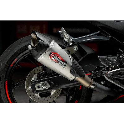 CF MOTO 450SS 23-24 / 450NK 2024 YOSHIMURA AT2 Stainless Slip-On Exhaust, w/ Stainless Muffler