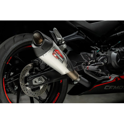 CF MOTO 450SS 23-24 / 450NK 2024 YOSHIMURA AT2 Stainless Slip-On Exhaust, w/ Stainless Muffler