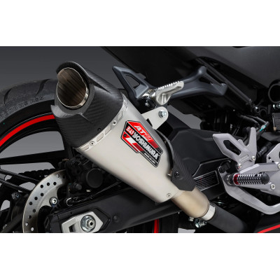 CF MOTO 450SS 23-24 / 450NK 2024 YOSHIMURA AT2 Stainless Slip-On Exhaust, w/ Stainless Muffler