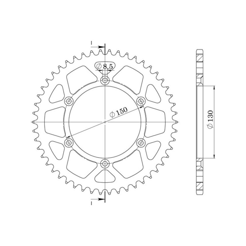 Afam 01326812 Kit Catena Di Trasmissione In Alluminio Per Moto YAMAHA YZ 250 (2002-2005)