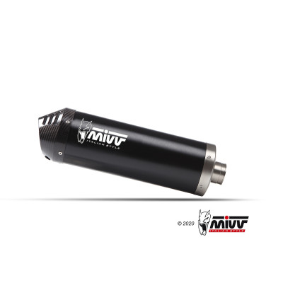 MIVV | Terminale omologato OVAL in acciaio nero con fondello in carbonio per Voge Valico 900 DSX