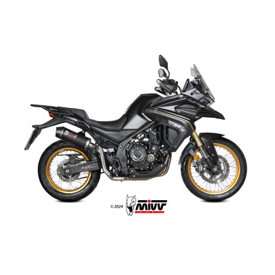 MIVV | Terminale omologato OVAL in acciaio nero con fondello in carbonio per Voge Valico 525 DSX