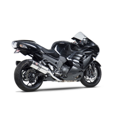 YOSHIMURA | Race R-77 Stainless Slip-On Exhaust, w/ Stainless Mufflers for Kawasaki ZX-14R 2012-2023