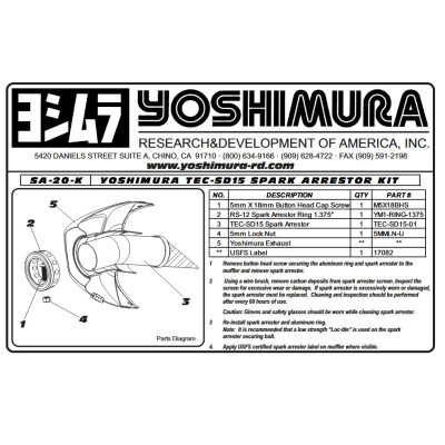 YOSHIMURA | SPARK ARRESTER KIT RS-12 , 1.375" (SA-20-K)