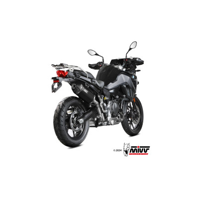 MIVV | Slip-On exhaust SPEED EDGE Stainless black for BMW F 800 GS 2024-2025
