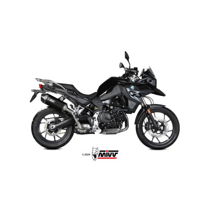 MIVV | Slip-On exhaust SPEED EDGE Stainless black for BMW F 800 GS 2024-2025