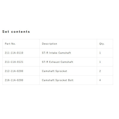 YOSHIMURA | ST-2 CAMSHAFT set Suzuki GSX-8 R / S / T / TT