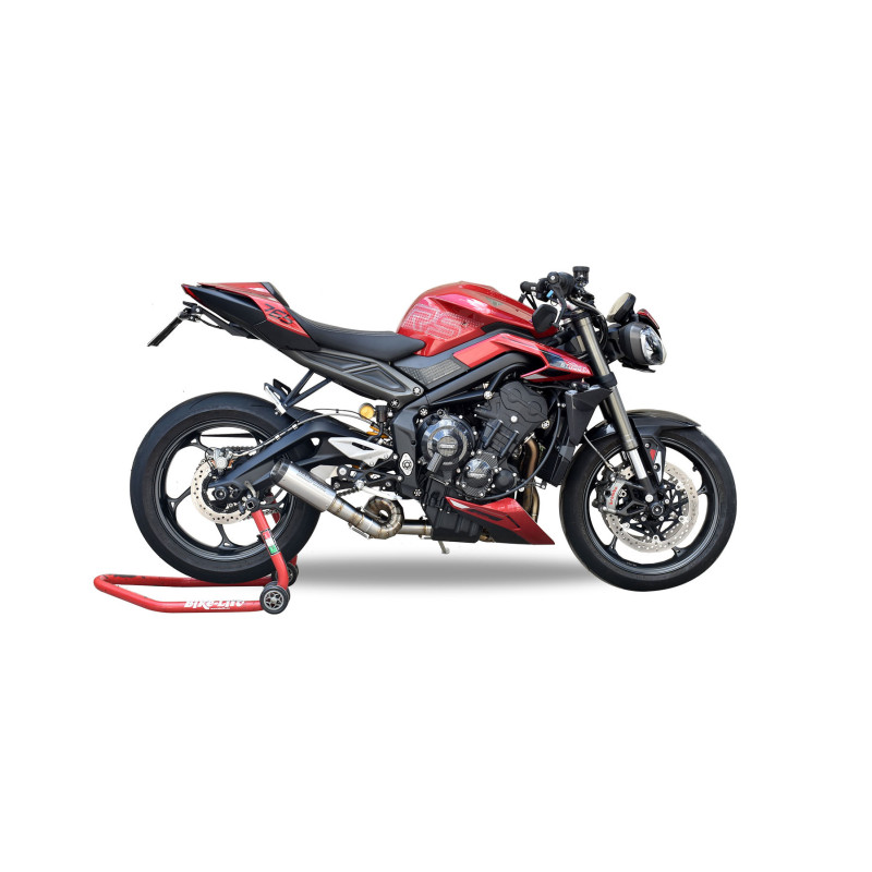 MT RACE | Complete GP-2 race exhaust in satin steel for  Triumph Street Triple 765 RS 2023-2025