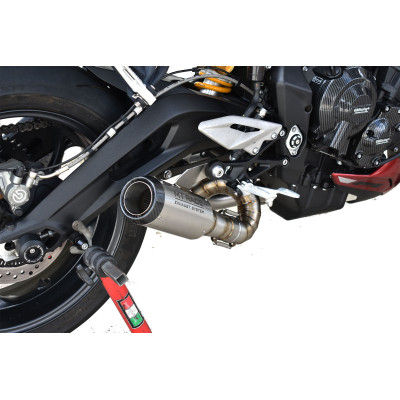MT RACE | Scarico completo GP-2 race in acciaio satinato per Triumph Street Triple 765 RS 2023-2025