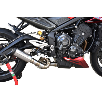 MT RACE | Complete GP-2 race exhaust in satin steel for  Triumph Street Triple 765 RS 2023-2025
