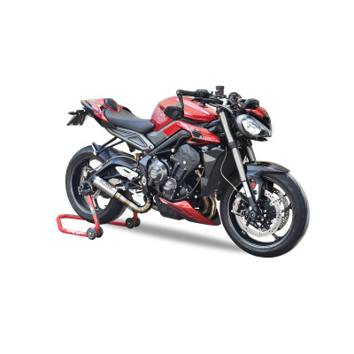 MT RACE | Complete GP-2 race exhaust in satin steel for  Triumph Street Triple 765 RS 2023-2025