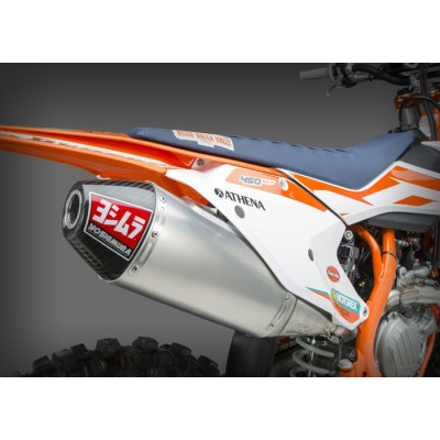 Scarico completo Yoshimura RS4 acciaio/alluminio con fondello in carbonio per KTM450SX-F 2016