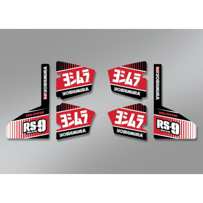 Set adesivi completo (6 PCS) per scarico Yoshimura RS-9T doppio terminale