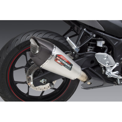 YZF-R3 15-21 / MT-03 20-21 AT2 STAINLESS SLIP-ON EXHAUST, W/ STAINLESS MUFFLER