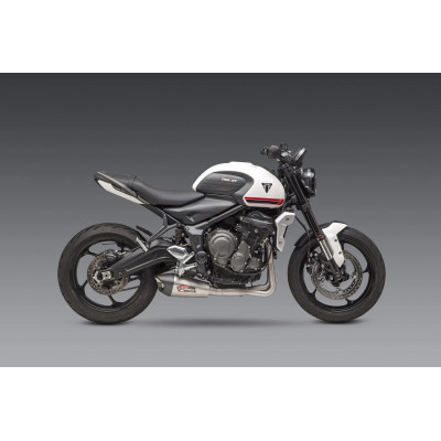 TRIDENT 21-23 / 22 TIGER SPORT 660 RACE YOSHIMURA AT2 STAINLESS FULL EXHAUST, W/ STAINLESS MUFFLER