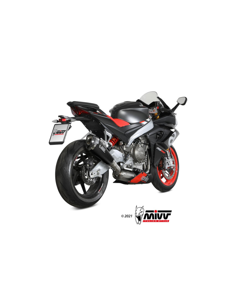 Scarico Mivv Delta Race Black Per Aprilia RS 660 2020-2021 - Sistema Completo 2x1 - Foto 10