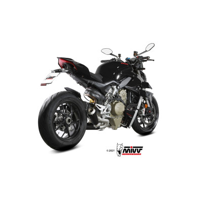 Scarico Mivv X-M1 BLACK inox nero per Ducati Streetfighter V4 2020 - 2021