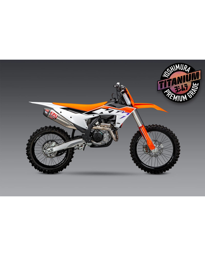 KTM 450SX-F FE 22-23 / HUSQV FC450 RE 22-23 YOSHIMURA RS-12 TITANIUM FULL EXHAUST, W/ TITANIUM MUFFLER