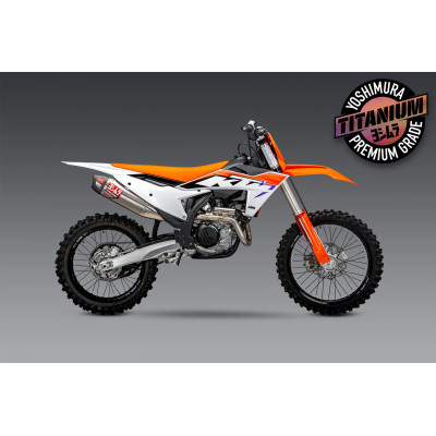 KTM 450SX-F FE 22-23 / HUSQV FC450 RE 22-23 YOSHIMURA RS-12 TITANIUM FULL EXHAUST, W/ TITANIUM MUFFLER