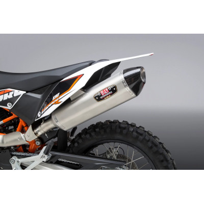 HUSQ 701/KTM 690 R RACE YOSHIMURA R-77 STAINLESS SLIP-ON EXHAUST, W/ STAINLESS MUFFLER